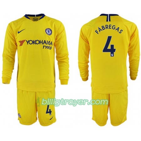 Billige Fotballdrakter Chelsea Fabregas 4 Barn Bortedraktsett 2018/19 Langermet